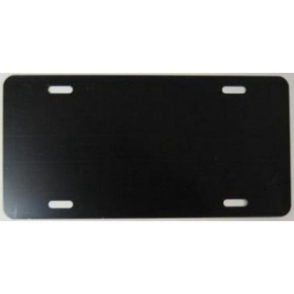 0.040 Blank Black Glossy 6" x 12" Aluminum License Plate for Auto or Truck