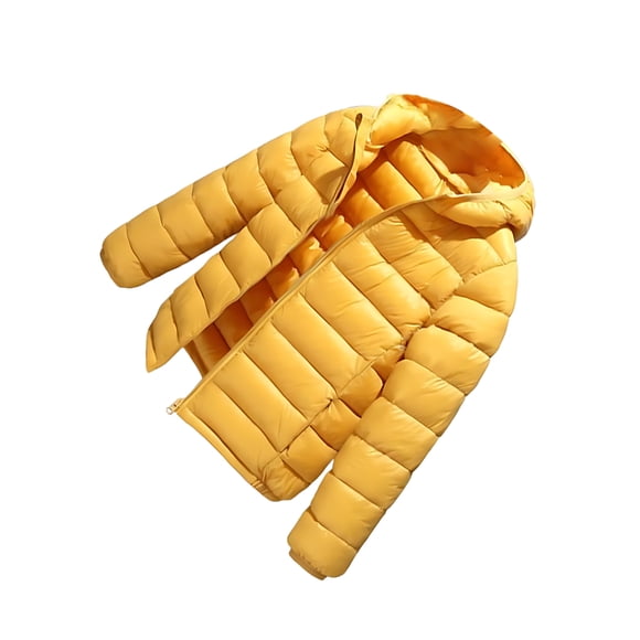 Qarigey Chaqueta a prueba de viento esencial para niños de invierno para días fríos, ropa de plumón, chaquetas, abrigo para invierno Abrigos y chamarras amarillo+140cm