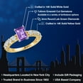 thumbnail image 2 of Gem Stone King 14K Two Tone Gold Purple Amethyst and Lab Grown Diamond Engagement Ring for Women | 1.83 Cttw | Octagon 7X5MM | Gemstone February Birthstone | Size 8, 2 of 6
