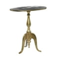 thumbnail image 5 of DecMode 19" x 21" Gold Aluminum Metal Small Accent Table with Scroll Legs, 1-Piece, 5 of 6