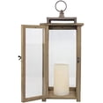 thumbnail image 3 of 18 Inch Rustic Wooden Candle Hurricane Lantern, For Table Top, Mantle, Wall Hanging, or Garden Display, Indoor & Outdoor Use, Extra Large, 3 of 10