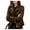 Brown, variant on Women's Lightweight Shearling Zippered Coat Long Sleeve Outerwear for Fall Season Comfort and Style
