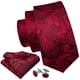 thumbnail image 2 of Set de corbatas Barry.Wang de seda con cachemir, 150 cm, rojo y negro, 2 of 6