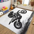 thumbnail image 4 of Washable Area Rug, Motorcycle Rider Print Accent Floor Carpet For Dining Room Office Home, White Soft Low-Pile Non-Slip Rugs For Living Bedroom Rug, 4 of 6