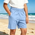 thumbnail image 6 of Busydd Boys Shorts 5-15 Years Casual Solid Color Elastic Waist Cargo Shorts for Boy Comfy Relaxed Summer Shorts with Pockets 5-6 Years, 6 of 10