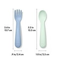 thumbnail image 3 of OXO Tot Toddler Plastic Fork and Spoon 4 Piece Set for 12+ Months, Opal and Dusk, 3 of 9