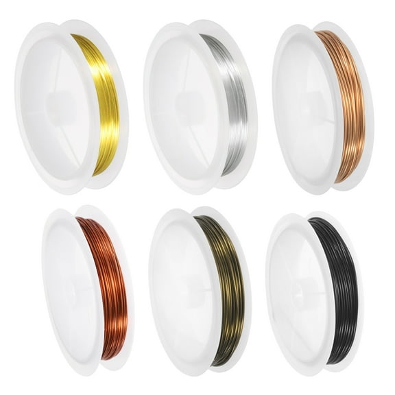 Uxcell 6pcs 20 Gauge Copper Wire for Jewelry Making Tarnish Resistant Beading Wire for Jewelry Making Supplies and Crafts 16ft