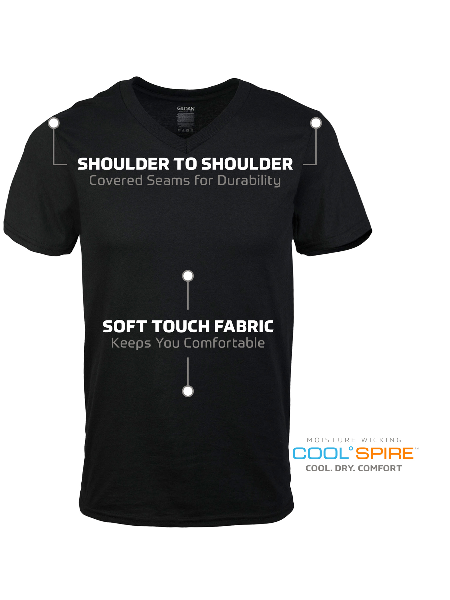 Gildan Adult Men's Short Sleeve V-Neck Assorted Color T-Shirt, 5-Pack, Sizes S-2XL - image 5 of 5