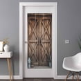 thumbnail image 3 of Retro Brown Door Window Privacy Film, Country Vintage Wooden Door Static Cling UV Sun Blocking Tint Film Heat Control Windows Films for Bedroom Bathroom, Window Stickers 35.4"x78.7", 3 of 8