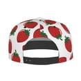 thumbnail image 4 of Daiia Hand Drawn Strawberry print Flat Bill Hats Flat Brim Trucker Cap Baseball Cap Adjustable Classic Low Profile Hat Unconstructed Plain Cap, 4 of 9
