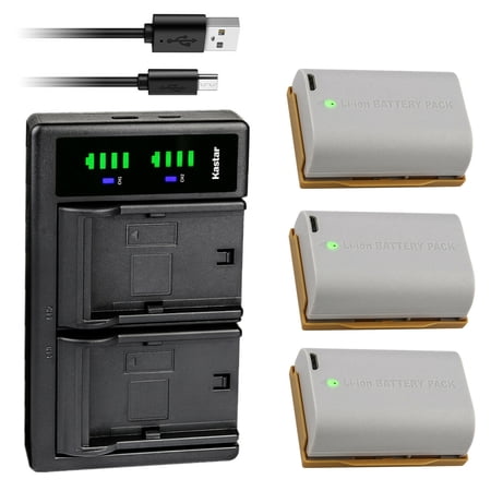 Kastar 3-Pack Battery and LTD2 USB Charger Compatible with Canon LP-EL Lithium-Ion Battery Pack Canon Speedlite EL‑1 Canon E-TTL / E-TTL II Cameras