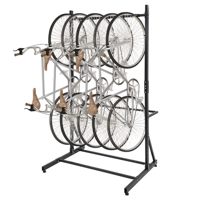GloryStar Porte-Vélos Autoportant pour 5 Vélos, Rangement Vertical Intérieur à Hauteur Réglable, Acier Robuste, Capacité de 300 Lb