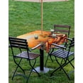 thumbnail image 4 of Fsddascl Orange Western Fall Outdoor Tablecloth - 54x54 Inch Square Dining Table Cover, Thanksgiving Pumpkin Waterproof Outdoor Table Cloth with Umbrella Hole & Zipper for Picnic/Patio/Party, 4 of 7