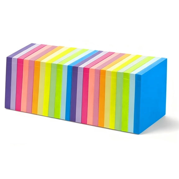 24 Pads Self‑Adhesive Sticky Note Pads, 3 x 3 Inch Colorful Sticky Notes, Sticky Notes for School Study, Meeting Notes and Project Organizing