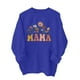 thumbnail image 5 of Penkiiy Mujeres de manga larga Mama Sudaderas de cuello redondo Suéter suelto blusa ligera Tops XL Azul, 5 of 7