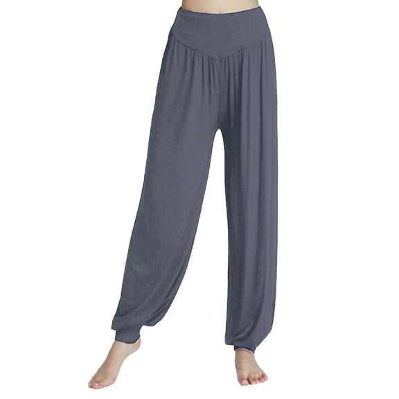 Women Modal Harem Pants Elastic Soft Comfortable Yoga Pants Dance Sportswear Pants Ladies Casual Trousers Bronze, Size XXXL