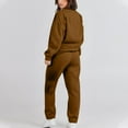 thumbnail image 4 of Wangmeiwg Women's Sweatshirts Women Trousers Suit Solid Sweatsuit Set Long Sleeve Pullover Sweatshirt Sweatpants Casual Outfit Ensemble for Brown L, 4 of 8