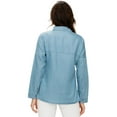 thumbnail image 3 of Made by Johnny Women's Long Sleeve Pearl Beading Button Down Denim Blouse S LIGHT_BLUE, 3 of 4