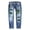 Blue, variant on Aayomet Ladies Pants Size 14 Women's New Street Sampa Printed Perforated Straight Denim Trousers,Blue M