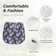 thumbnail image 6 of Lsque Flowers Printed Women's Running Shorts with Liner Pockets,Elastic Quick Dry Workout Athletic Gym Yoga Shorts,Womens High Waist Shorts-X-Large, 6 of 9