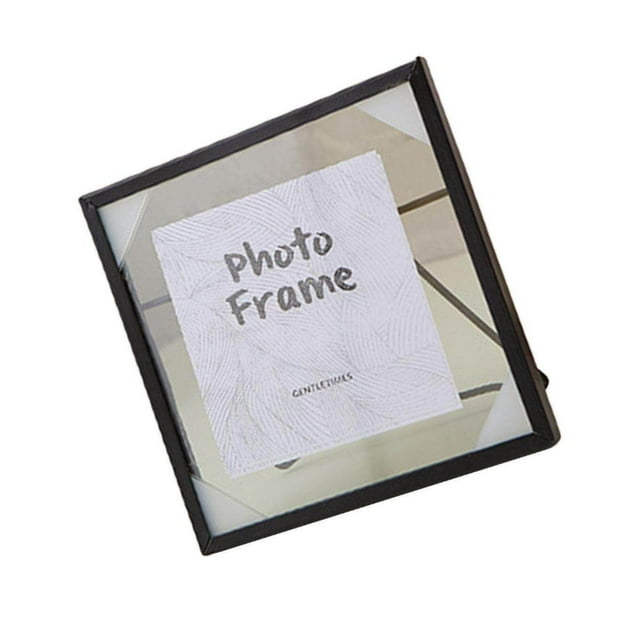 Creative Nordic Metal Glass Photo Geometric Picture Frame Wedding Photo Frame Frame Crafts Home Desktop Bedroom Decors S Black