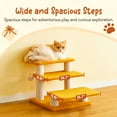 thumbnail image 5 of MWPO 15''H Multi-Step Pet Stairs for High Beds & Sofas, 3-Step Cat Stairs with 2 Toy Balls, Yellow, 5 of 8