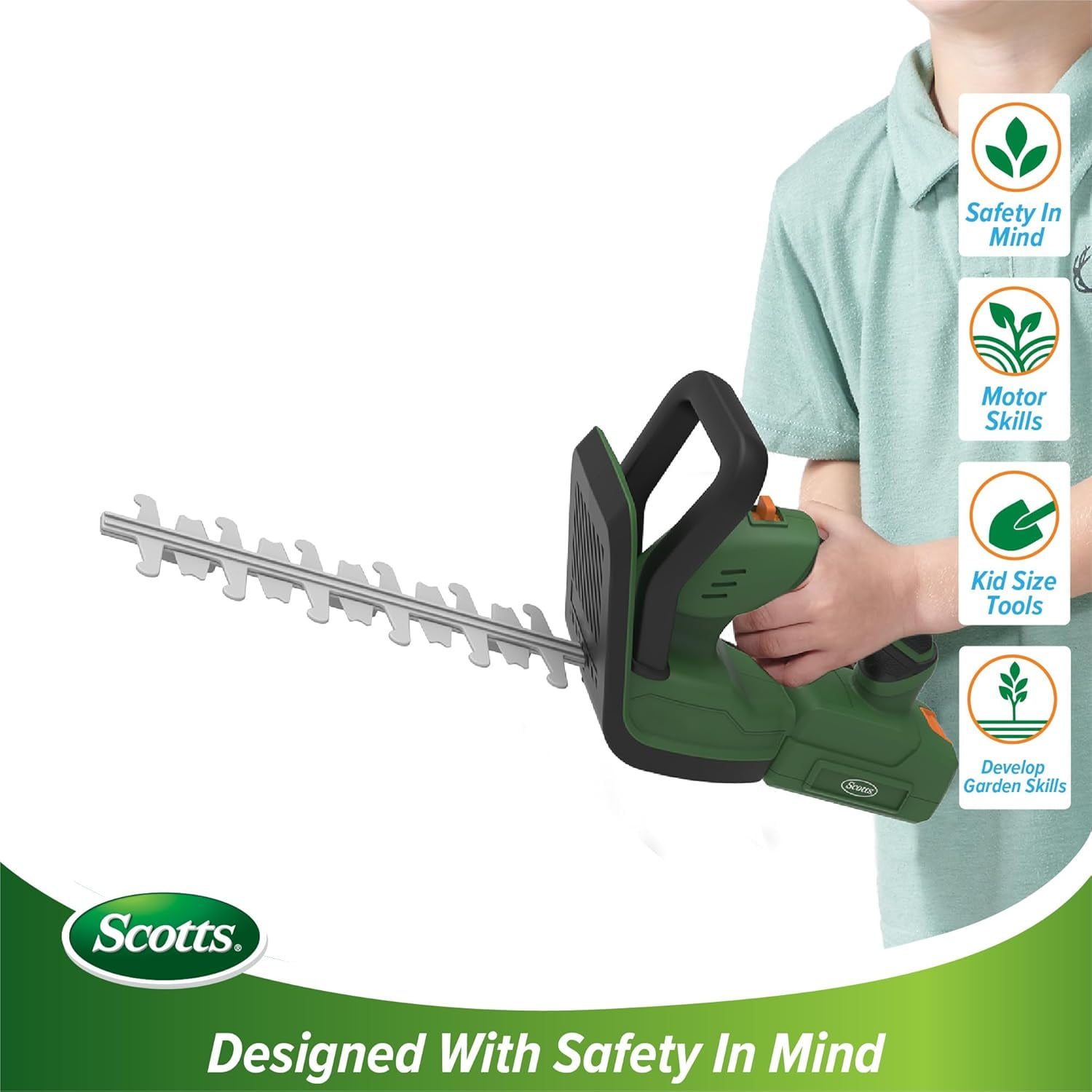 Scott's Role Play Kids Hedge Trimmer - Battery Operated Hedge Trimmer for Kids - Fun Pretend Play Tool for Outdoor Experience - Safe and Realistic Design for Little Landscapers. Ages 3+