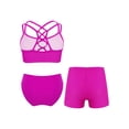thumbnail image 2 of CHICTRY Kids Girls 3Pcs Swimwear Sleeveless Strappy Back Crop Top with Briefs Shorts Swimming Bathing Suit Hot Pink 6, 2 of 7