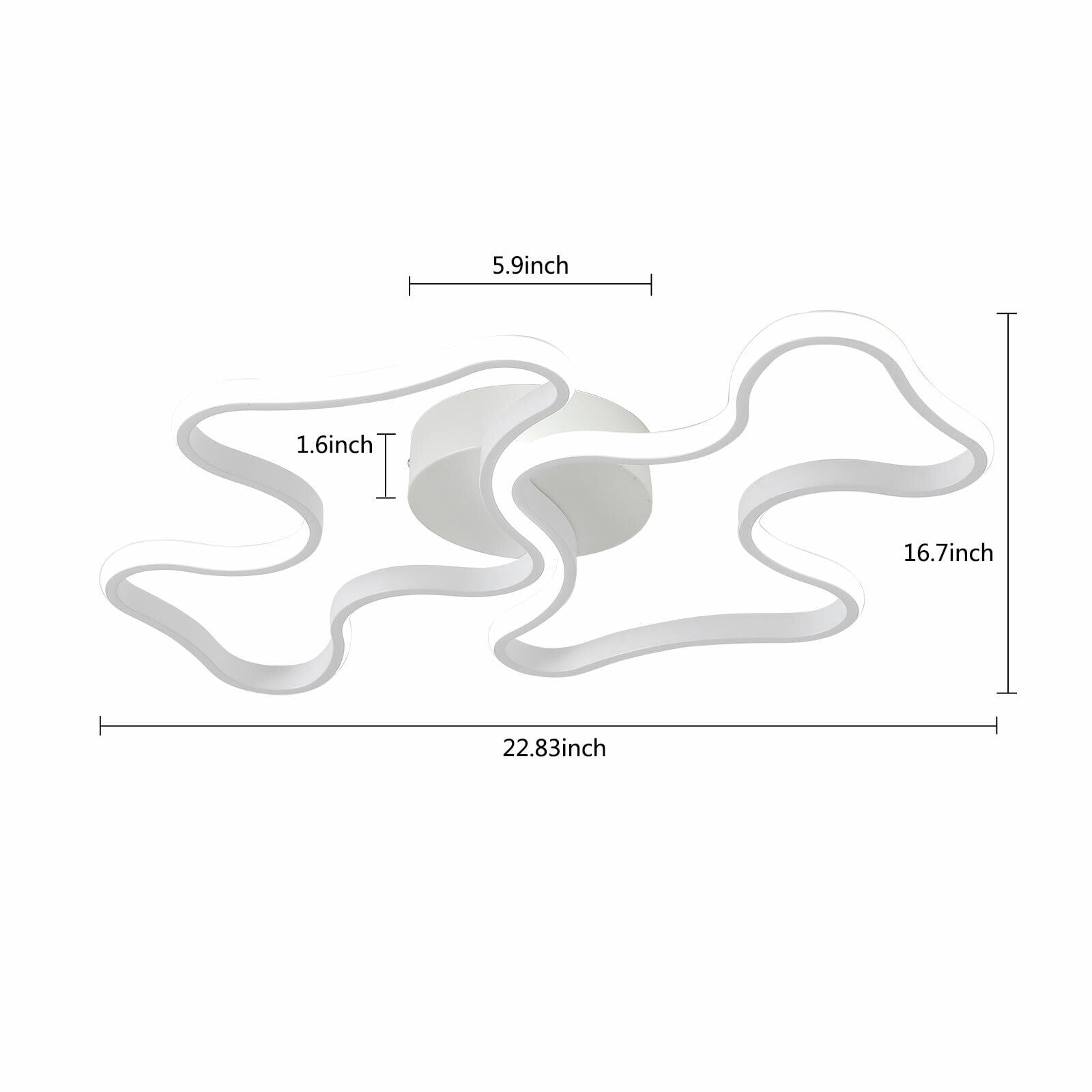 Miumaeov Flush Mounted LED Cloud Style Ceiling Light Pendant Lamp 2100lm Cool White 6000k AC100-277V
