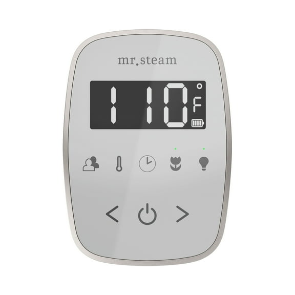 Mr Steam TempoFlex Steam Shower Control and Steamhead in White Brilliant Black