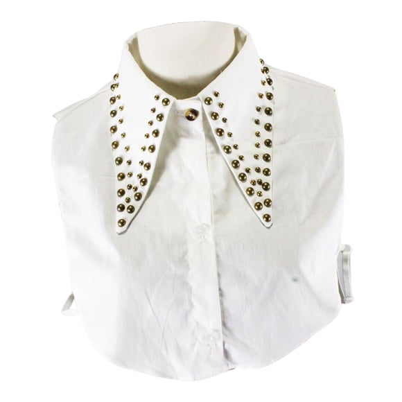 de solapa Punk para mujer, cuello falso, remaches sueltos, accesorio de disfraz desmontable con , medias s, cuello falso