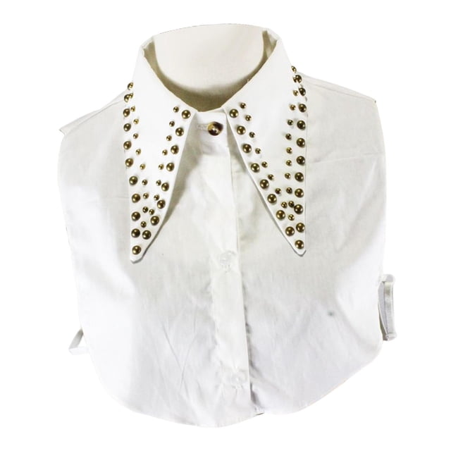 de solapa Punk para mujer, cuello falso, remaches sueltos, accesorio de disfraz desmontable con , medias s, cuello falso
