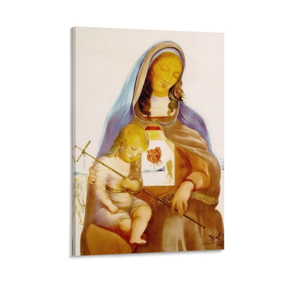 Salvador Dali Print Painting The Madonna And The Mystical Rose(113) Gifts Canvas Painting Poster Wall Art Decorative Picture Prints Modern Decor 12x18inch(30x45cm)
