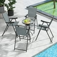 thumbnail image 2 of Gymax 4 PCS Patio Bar Chair Folding Bar Height Metal Frame w/ Footrest Garden Blue, 2 of 10