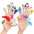 thumbnail image 1 of Juego de 20 piezas de terciopelo suave con dibujos animados de animales de Finger Puppets Oiuros, 1 of 7