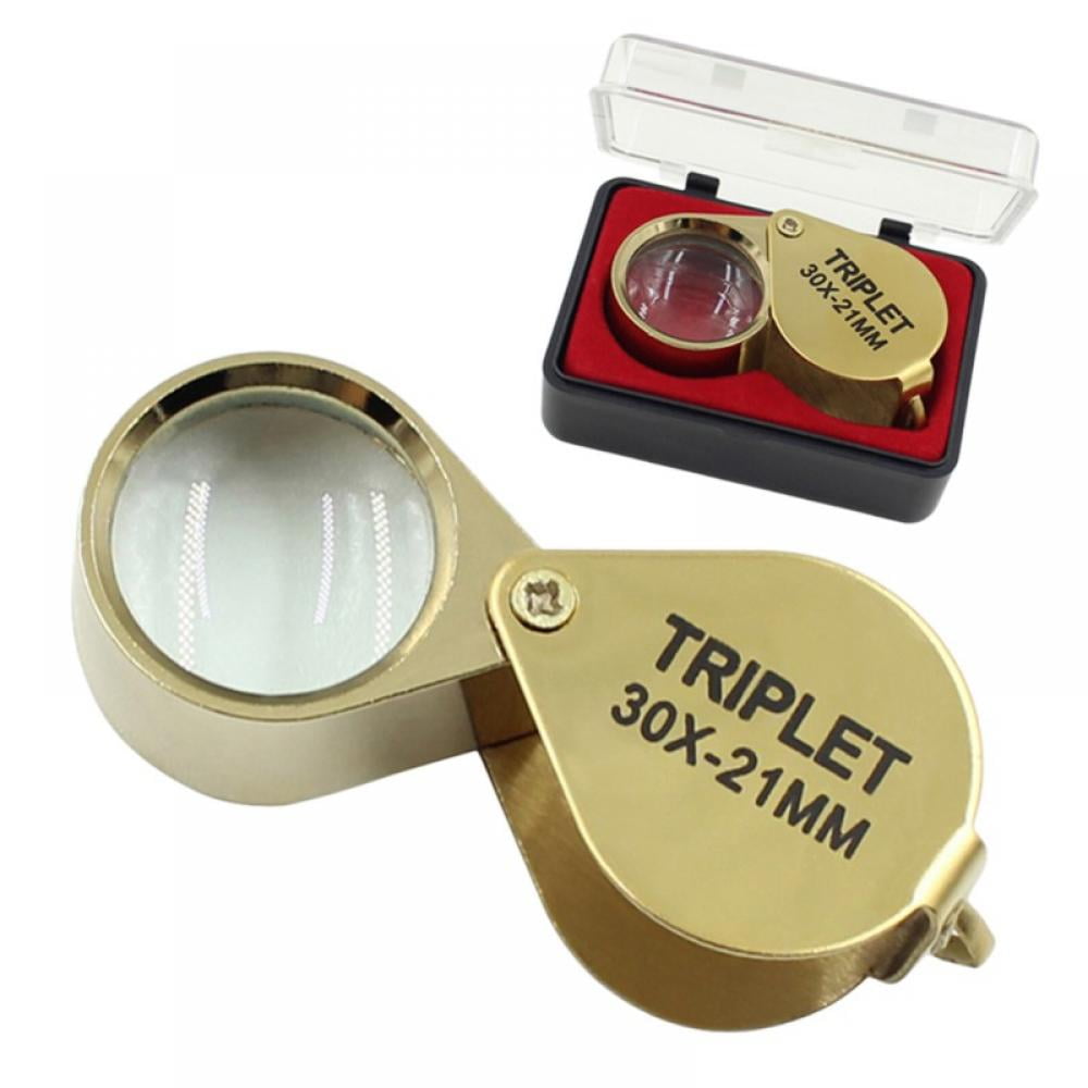 21mm Jewellers Eye Loupe 30X & 10X Pocket Loop Lens Glass Magnifying Kit Box 