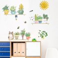 thumbnail image 2 of Pegatinas de pared autoadhesivas para decoración del hogar, dormitorio, porche, plantas en macetas verdes frescas, pegatinas de pared pintadas a mano con plantas en macetas (30 x 90 cm x 2 piezas), 2 of 5