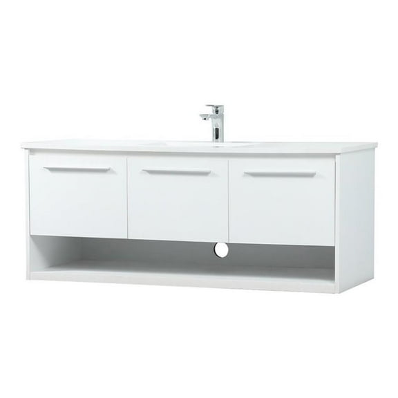 48 inch single bathroom vanity in white