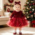 thumbnail image 2 of TGPMGRZ Toddler Christmas Dresses Girls Tutu Skirt with Bow Headband Xmas Holiday Outfits, 2 of 6