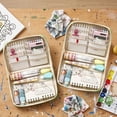 thumbnail image 4 of Multi-layer Transparent Pencil Pouch, Large Capacity Cloth Makeup Brush Bag, Multifunctional Stationery Storage Bag for Home Office Travel Hotel Daily Use, 4 of 6