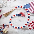 thumbnail image 6 of IUAMXWU Independence Day Wooden Bead Garland Wreath Tiered Tray Decor Rustic Patriotic Red White Blue Beaded Garland with USA Flag for 4th of July Home Wall Hanging Decoration, 6 of 7