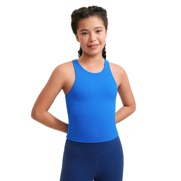 Remera CRZ YOGA Butterluxe de doble capa con espalda nadadora azul L