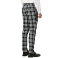 thumbnail image 3 of INSPIRE CHIC Men's Plaid Dress Pants Casual Slim Fit Checkered Business Trousers Black 30, 3 of 6