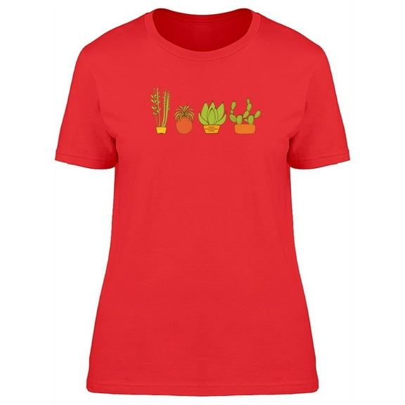 Cute House Plants In A Pot T-Shirt Women -Image by Shutterstock, Female Medium