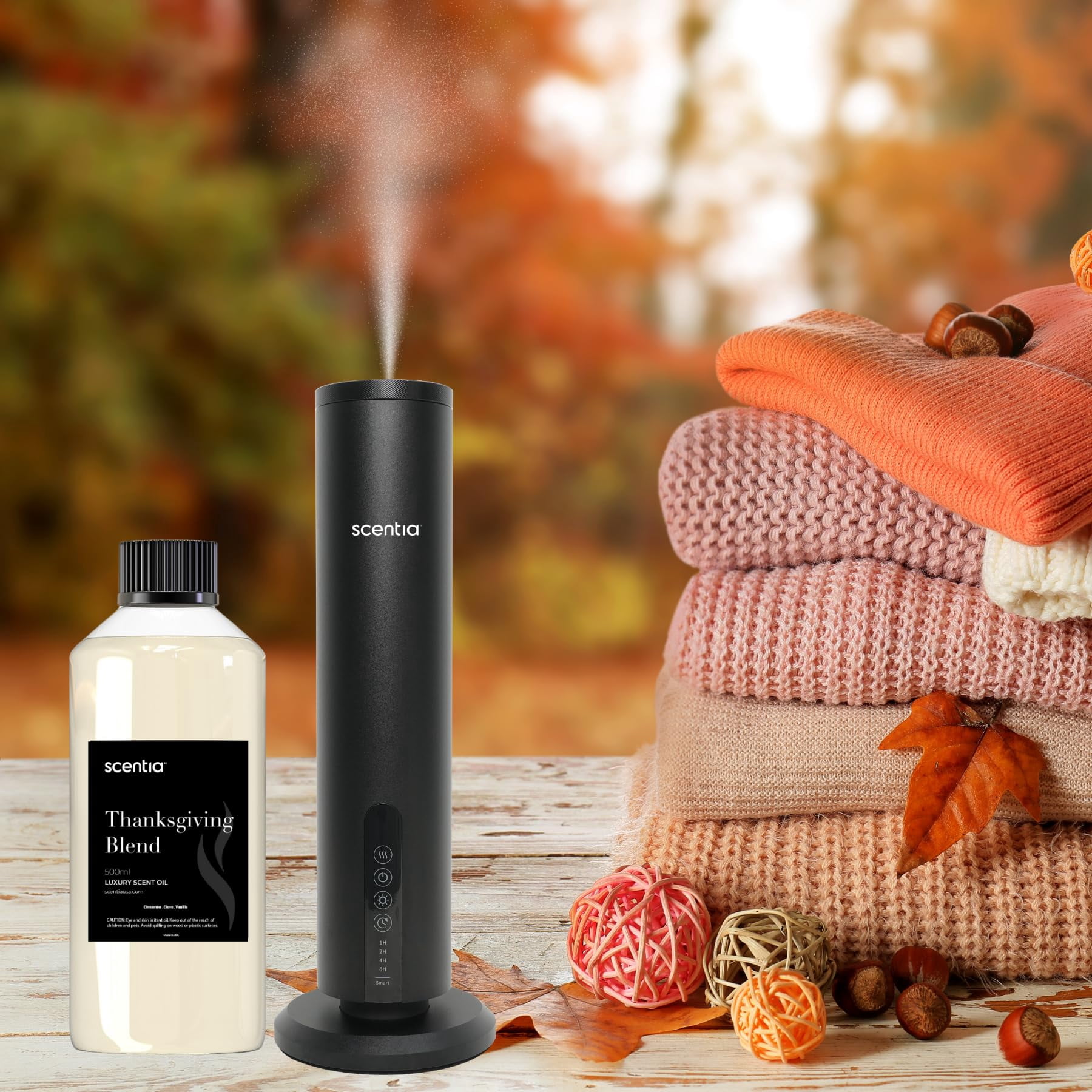 Scentia Thanksgiving Blend Essential Oil – 500ml Premium Holiday Diffuser Oil with Cinnamon, Clove, Vanilla & Coconut | Bulk Aromatherapy for Homes, Spas, Hotels & DIY Crafts