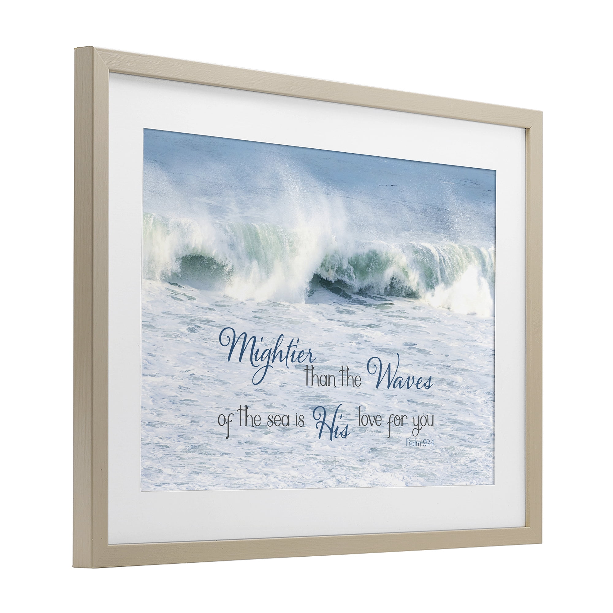 Stupell Industries Mightier Than The Waves Birch Framed Print Under Glass, design by Kathy Mansfield