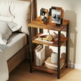 thumbnail image 3 of edx 3-Tier End Table, Nightstand, Storage Shelf for Living Room, Bedroom, Rust Brown,11.81"W x 13.39"D x 22.8"H, 3 of 9