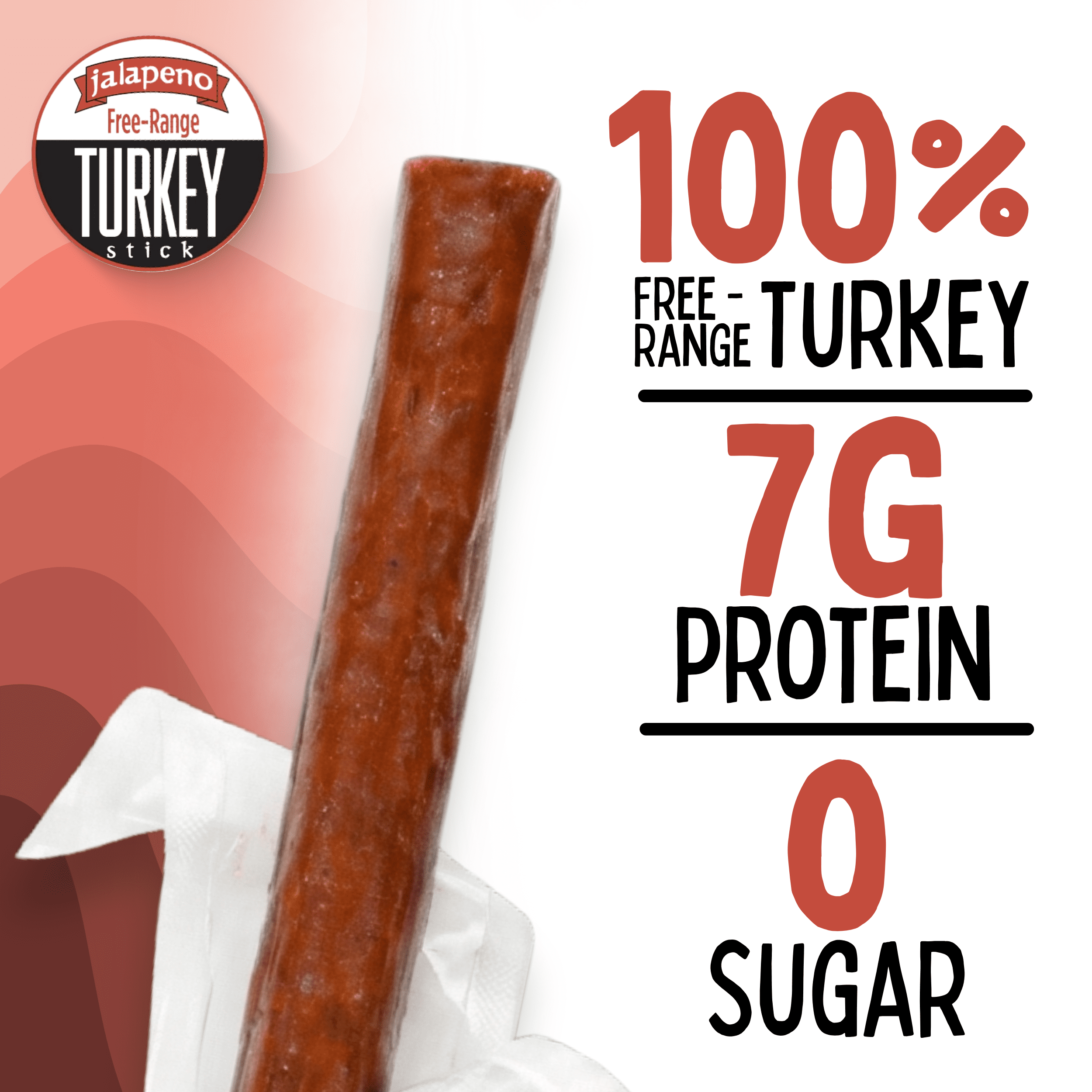 Sogo Snacks Jalapeno Free-Range Turkey Sticks, No Sugar, Keto Friendly, 12 Count, 1-oz