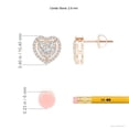 thumbnail image 2 of ANGARA Natural Cluster Diamond Heart Halo Stud Earrings in 14K Rose Gold for Women (Size-2.6mm| Color-G| Clarity-VS2) | April Birthstone, Anniversary Jewelry Gift for Women | Natural Diamond Earrings, 2 of 6