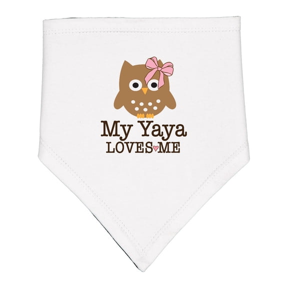 Inktastic My Yaya Loves Me Owl Girls Grandchild Baby Bandana Bib